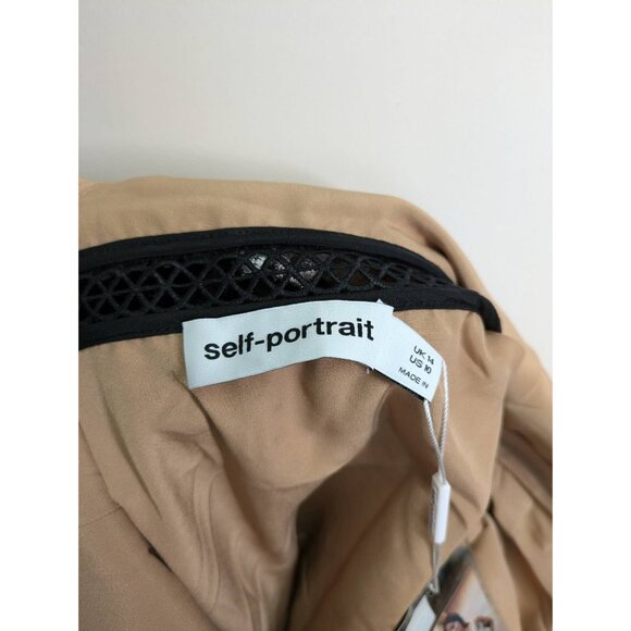 Self-portrait Star Embellished Mini Tiered Dress Beige US10 - Picture 5 of 10